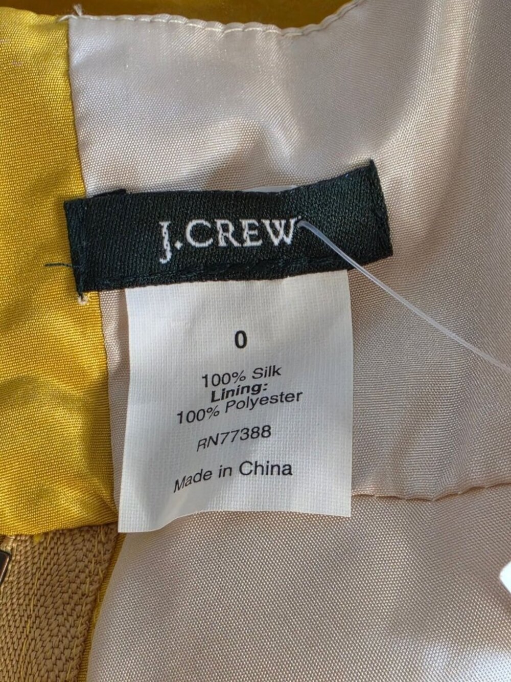 NWT J.Crew Silk Taffeta Babydoll Dress Yellow Gold - Picture 6 of 16